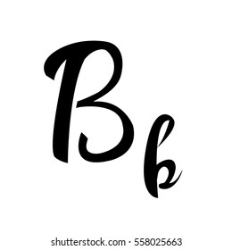 alphabet letter b lettering vector calligraphy manuscript