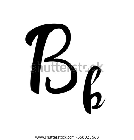 alphabet letter b lettering vector calligraphy manuscript