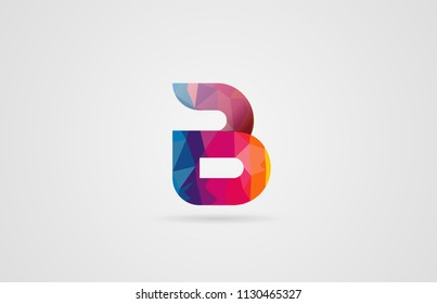 alphabet letter b logo design with rainbow colors suitable for a company or business