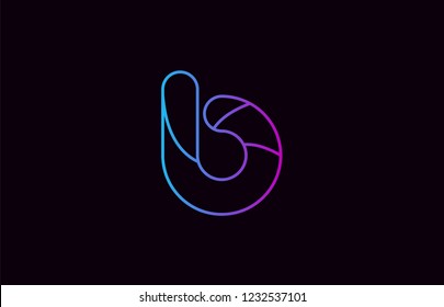 alphabet letter b logo design blue and pink color suitable for a company or business