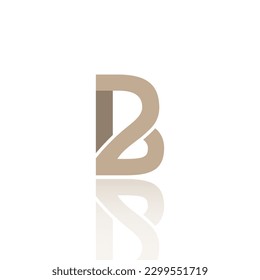 Alphabet Letter B Logo Design With Glossy Reflection Vector Icon Illustration. Elegant Minimal Letter Symbol.