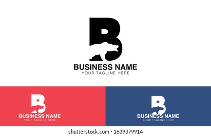 Alphabet letter B b logo vector design with three different backgrounds