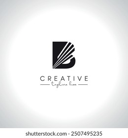 Alphabet Letter B Modern Artistic Zebra Lines Logo Design. Initial Vector Template.