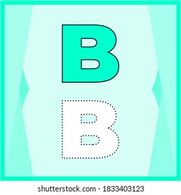 Gráficos vectoriales de letra alfabeta B, adecuados para el aprendizaje de los niños.