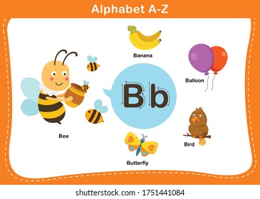 Alphabet Letter B vector illustration