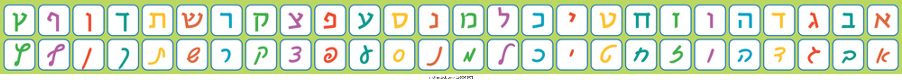 Alphabet Letter Bar in Hebrew for Kids