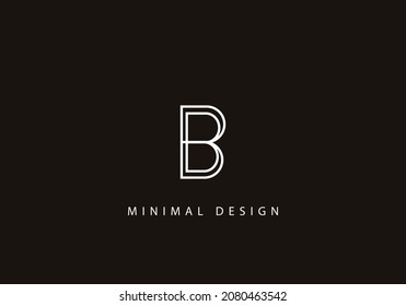 Letra alfabética línea de arte del icono de diseño del logotipo BB