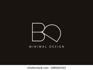 Alphabet letter BD logo design icon art line