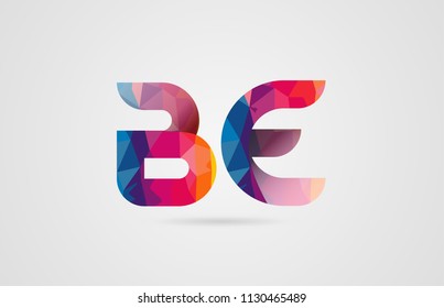 alphabet letter be b e logo combination design with rainbow colors suitable for a company or business