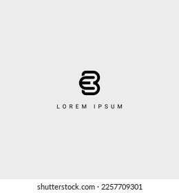Alphabet letter BE EB logo icon design with black color white background vector element.