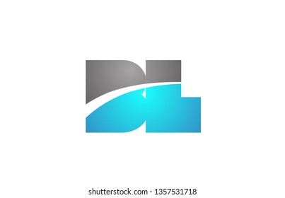 alphabet letter bl b l logo combination in blue and grey colors suitable for business and corporate identity