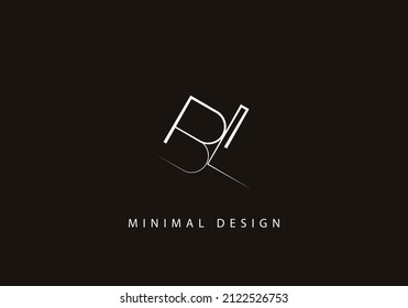 Alphabet letter BL logo design line art