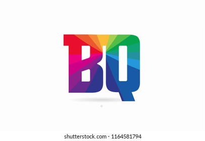 alphabet letter bq b q logo combination design with rainbow colors suitable for a company or business