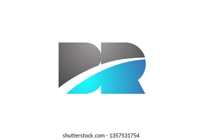 alphabet letter br b r logo combination in blue and grey colors suitable for business and corporate identity