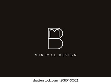 Alphabet letter BY logo design icon art line