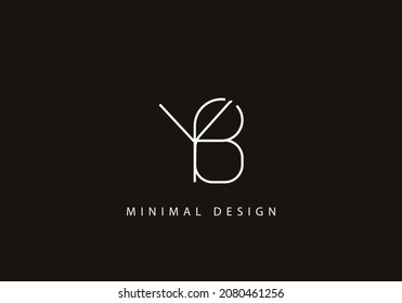 Alphabet letter BY logo design icon art line