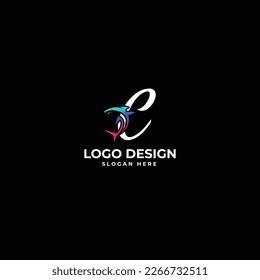 Letra alfabética C con vector de diseño de logotipo de forma abstracta 