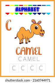 alphabet letter c with camel