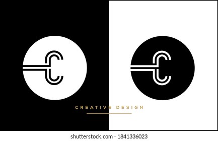 Alphabet Letter C, CC Logo Emblem Monogram