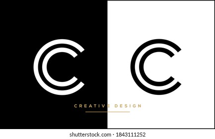 Alphabet Letter C, CC Logo Emblem Monogram