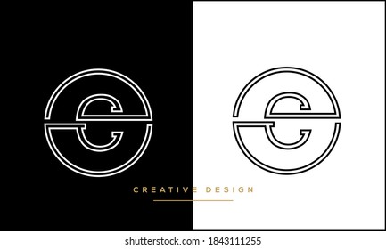Alphabet Letter C, CC Logo Emblem Monogram