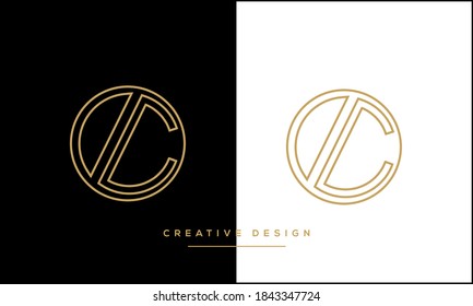 Alphabet Letter C, CC Logo Emblem Monogram