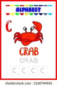 alphabet letter c with crab