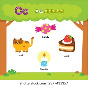 Alphabet Letter C education vocabulary illustration vector svg