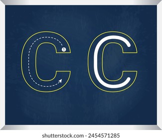 Alphabet Letter C: How to Write Alphabet Letters for Children, Teaching Writing ABC for Preschool	