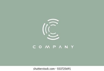 Alphabet letter c line vector logo icon sign design template