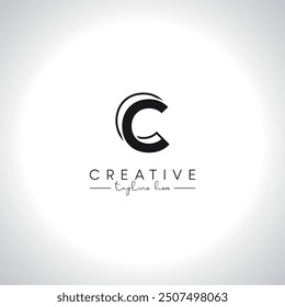 Alphabet Letter C Modern Artistic Line Logo Design. Initial Vector Template.