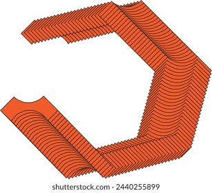 alphabet letter C monogram logo, orange color elegant classical