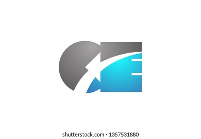 alphabet letter ce c e logo combination in blue and grey colors suitable for business and corporate identity