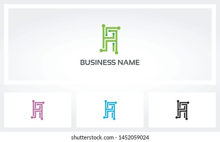 A Alphabet Letter Circuit Node Line