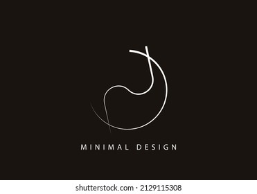 Alphabet letter CN logo design line art