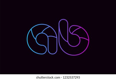 alphabet letter combination ab a b logo design blue and pink color suitable for a company or business