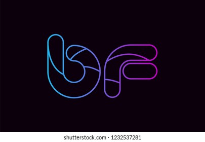 alphabet letter combination bf b f logo design blue and pink color suitable for a company or business