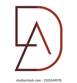 The Alphabet letter combination DA or AD logo vector design. Suitable for iconic logo.