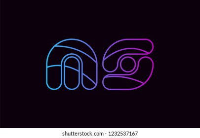 alphabet letter combination ms m s logo design blue and pink color suitable for a company or business