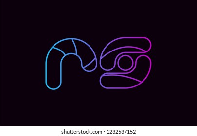 alphabet letter combination rs r s logo design blue and pink color suitable for a company or business