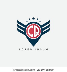 Letra alfabética CP, PC, C, P concepto de posición del logotipo con silueta de adorno