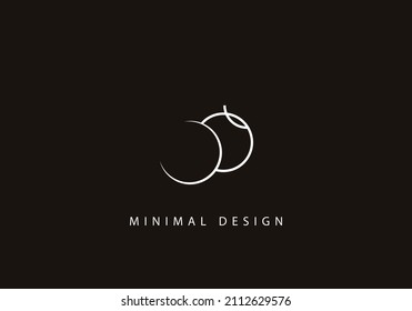 Alphabet letter CQ logo design line art