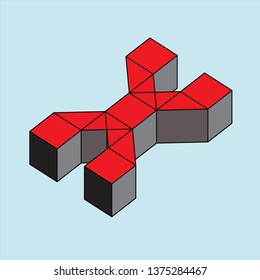 The alphabet letter created by the box