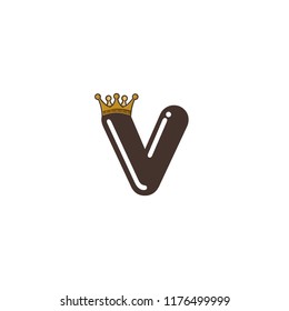 alphabet letter with crown king queen vector