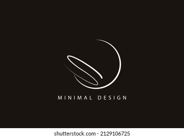 Alphabet letter CS logo design line art