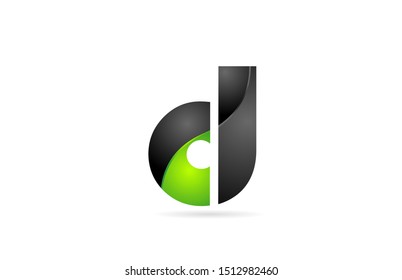 alphabet letter d black green for company logo icon design. Suitable for a brand or business as logotype