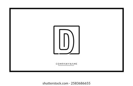 Alphabet letter D or DD vector logo icon