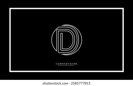  Alphabet letter D or DD vector logo icon