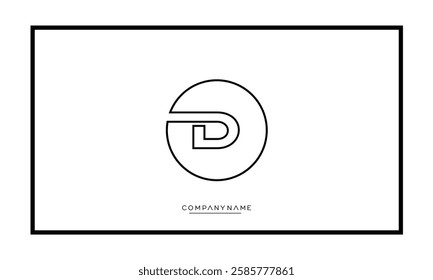  Alphabet letter D or DD vector logo icon