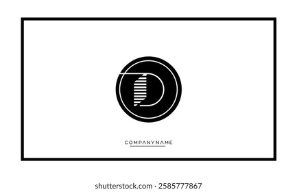  Alphabet letter D or DD vector logo icon